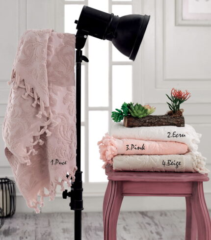 Beauty Home Πετσέτα μπάνιου ζακάρ με δετό κρόσι Art 3180 σε 4 αποχρώσεις 70x140