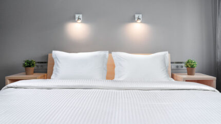 Beauty Home Παπλωματοθήκη ξενοδοχείου μονή Ribbon Art Ε1236 230TC Satin Stripe Percal Pennie 70%Cot-30%Pol 170x245 Λευκό